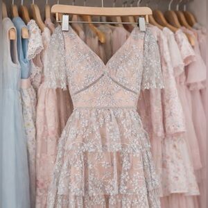 SELF-PORTRAIT Floral Embroidered Mini Dress